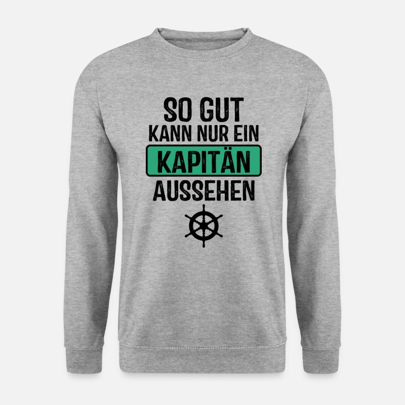 So gut kann nur ein Kapitän aussehen - Unisex Pullover - Weißgrau meliert