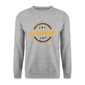 Le meilleur beau-père du monde - Sweat-shirt Unisexe - gris chiné - Devant - Alina (178cm) & Michal (187cm)