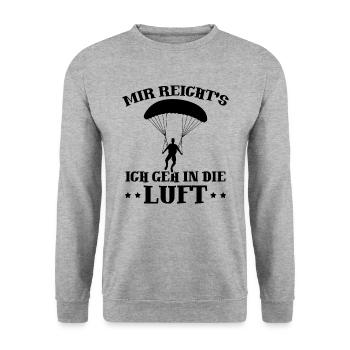 Mir reichts ich geh in die luft - Unisex Pullover - Weißgrau meliert - Vorne - Alina (178cm) & Michal (187cm)