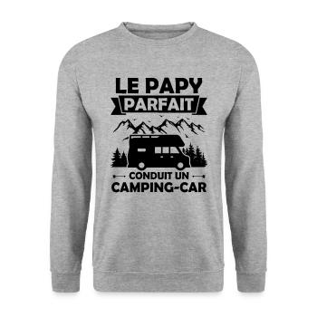 Le papy parfait conduit un camping car - Sweat-shirt Unisexe - gris chiné - Devant - Alina (178cm) & Michal (187cm)