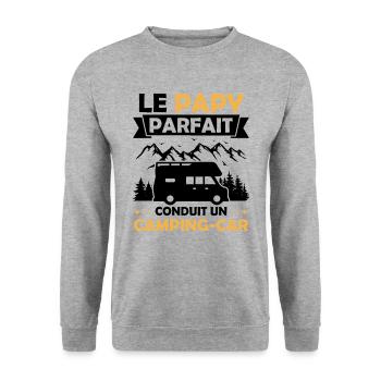 Le papy parfait conduit un camping car - Sweat-shirt Unisexe - gris chiné - Devant - Alina (178cm) & Michal (187cm)