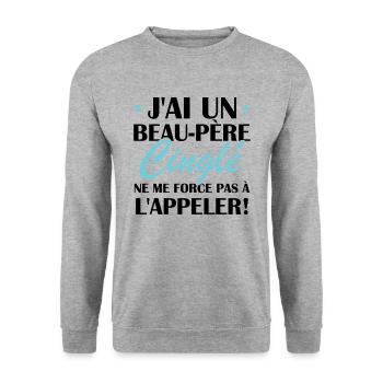 Beau-père cinglé - Sweat-shirt Unisexe - gris chiné - Devant - Alina (178cm) & Michal (187cm)