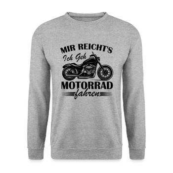 Mir reichts ich geh Motorrad fahren - Unisex Pullover - Weißgrau meliert - Vorne - Alina (178cm) & Michal (187cm)