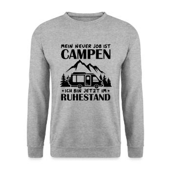Renter Camping Geschenk - Unisex Pullover - Weißgrau meliert - Vorne - Alina (178cm) & Michal (187cm)