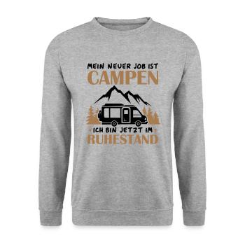 Renter Camping Geschenk - Unisex Pullover - Weißgrau meliert - Vorne - Alina (178cm) & Michal (187cm)