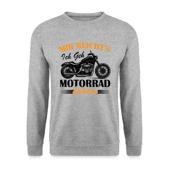 Mir reichts ich geh Motorrad fahren - Unisex Pullover - Weißgrau meliert - Vorne - Alina (178cm) & Michal (187cm)