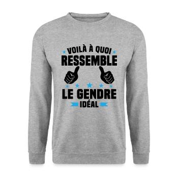 Voilà à quoi ressemble le gendre idéal - Sweat-shirt Unisexe - gris chiné - Devant - Alina (178cm) & Michal (187cm)