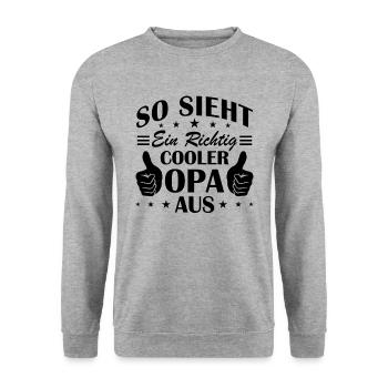 So sieht ein richtig cooler opa aus - Unisex Pullover - Weißgrau meliert - Vorne - Alina (178cm) & Michal (187cm)