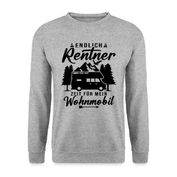 Endlich rentner zeit für mein wohnmobil - Unisex Pullover - Weißgrau meliert - Vorne - Alina (178cm) & Michal (187cm)