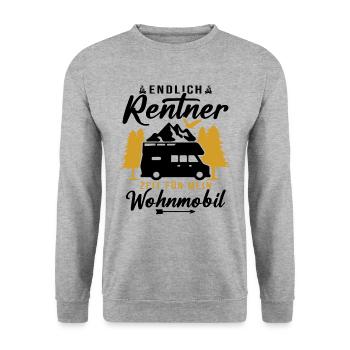 Endlich rentner zeit für mein wohnmobil - Unisex Pullover - Weißgrau meliert - Vorne - Alina (178cm) & Michal (187cm)