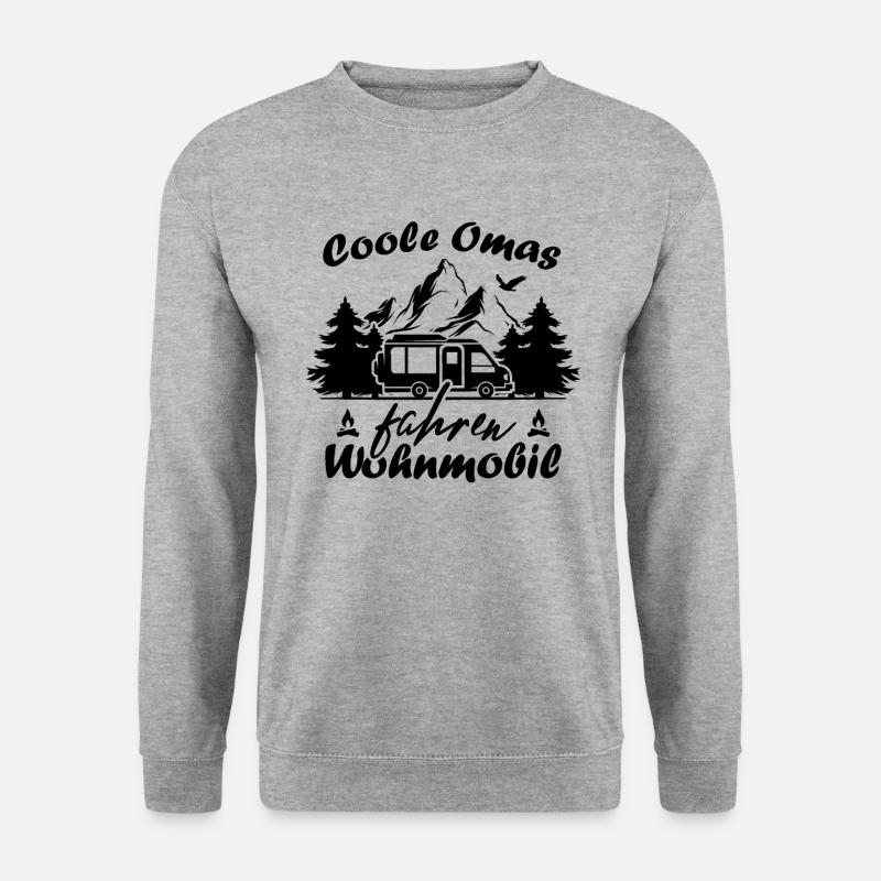 Camping Rentner Coole Omas fahren Wohnmobil - Unisex Pullover - Weißgrau meliert