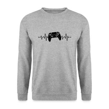 Battement de cœur du joueur - Sweat-shirt Unisexe - gris chiné - Devant - Alina (178cm) & Michal (187cm)