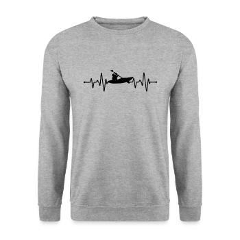 Battement de cœur du kayak - Sweat-shirt Unisexe - gris chiné - Devant - Alina (178cm) & Michal (187cm)