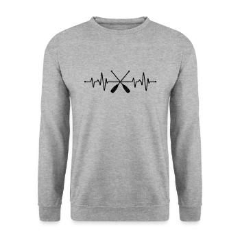 Battement de cœur du kayak - Sweat-shirt Unisexe - gris chiné - Devant - Alina (178cm) & Michal (187cm)