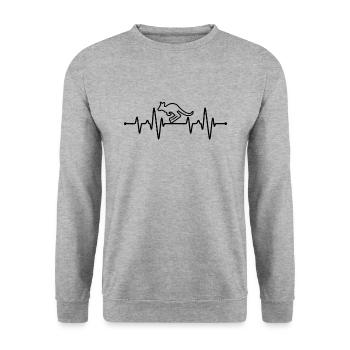 Kangaroo Heartbeat - Unisex Sweatshirt - salt & pepper - Front - Alina (178cm) & Michal (187cm)