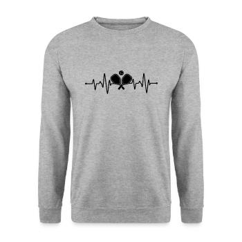 Battement de cœur du joueur de pickleball - Sweat-shirt Unisexe - gris chiné - Devant - Alina (178cm) & Michal (187cm)