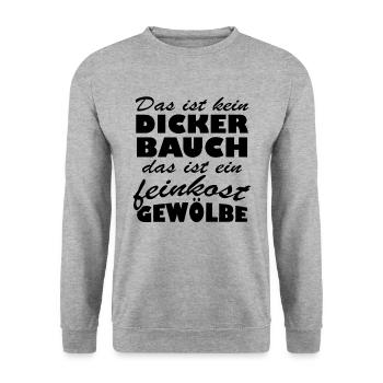 Bauch das ist ein feinkost gewölbe - Unisex Pullover - Weißgrau meliert - Vorne - Alina (178cm) & Michal (187cm)