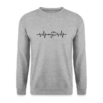 Electrical Engineering Heartbeat - Unisex Sweatshirt - salt & pepper - Front - Alina (178cm) & Michal (187cm)