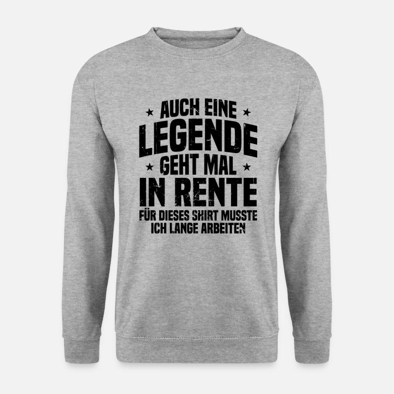 Auch Eine Legende Geht Mal In Rente Geschenk Rente - Unisex Pullover - Weißgrau meliert