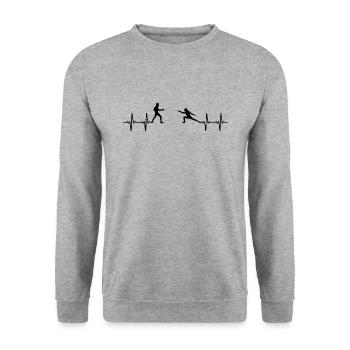 Heartbeat Fencer - Unisex Sweatshirt - salt & pepper - Front - Alina (178cm) & Michal (187cm)