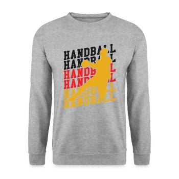 Handball Team Germany Flag Handball Player - Unisex Sweatshirt - salt & pepper - Front - Alina (178cm) & Michal (187cm)