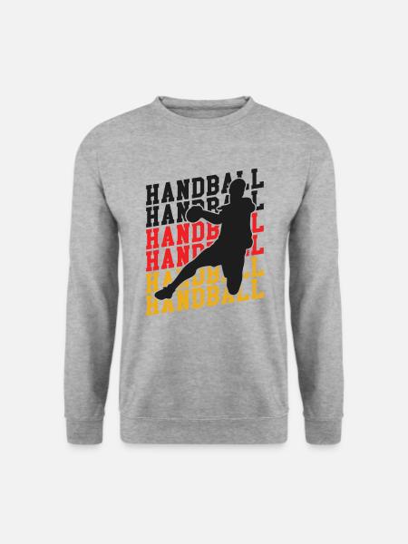 Handball Team Deutschland Flagge Handball Spieler - Unisex Pullover - Weißgrau meliert