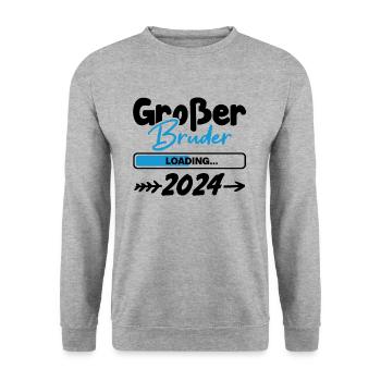 Großer Bruder Loading 2024 - Unisex Pullover - Weißgrau meliert - Vorne - Alina (178cm) & Michal (187cm)