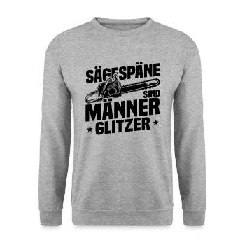 Sägespäne sind Männer Glitzer - Unisex Pullover - Weißgrau meliert - Vorne - Alina (178cm) & Michal (187cm)