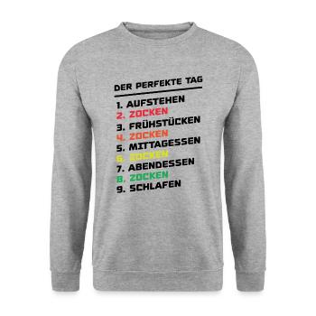 La journée parfaite pour jouer - Sweat-shirt Unisexe - gris chiné - Devant - Alina (178cm) & Michal (187cm)