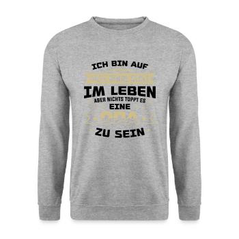 Nichts toppt es eine Opa zu sein - Unisex Pullover - Weißgrau meliert - Vorne - Alina (178cm) & Michal (187cm)