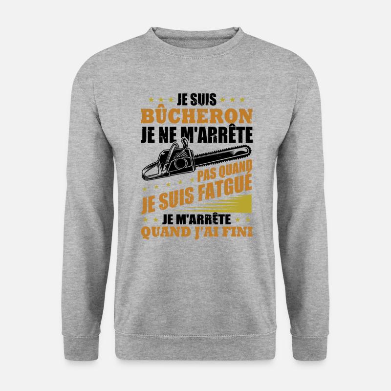 Ich bin Holzfäller - Unisex Pullover - Weißgrau meliert