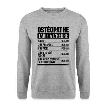 Osteopath hourly rate gift idea humor - Unisex Sweatshirt - salt & pepper - Front - Alina (178cm) & Michal (187cm)
