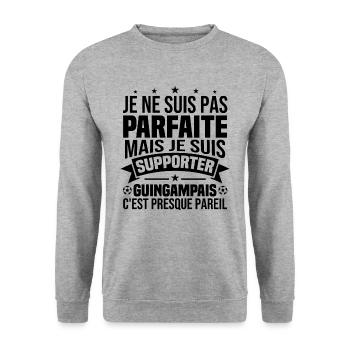 Pas parfaite mais je suis supporter Guingampais - Sweat-shirt Unisexe - gris chiné - Devant - Alina (178cm) & Michal (187cm)