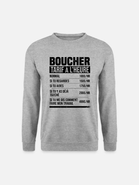 Metzger Stundensatz Humor Geschenkidee - Unisex Pullover - Weißgrau meliert