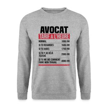 Avocado Stundensatz Humor Geschenkidee - Unisex Pullover - Weißgrau meliert - Vorne - Alina (178cm) & Michal (187cm)