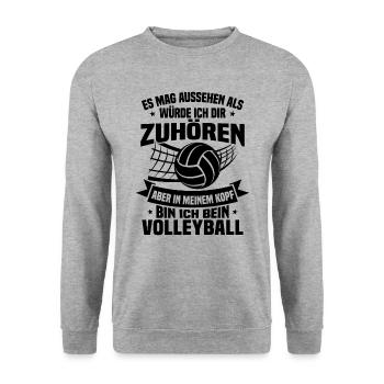 In my head I'm playing volleyball - Unisex Sweatshirt - salt & pepper - Front - Alina (178cm) & Michal (187cm)