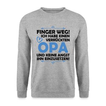 J'ai un grand-père fou - Sweat-shirt Unisexe - gris chiné - Devant - Alina (178cm) & Michal (187cm)