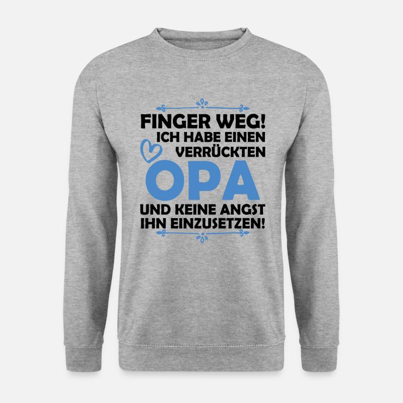 Ich habe einen verrückten Opa - Unisex Pullover - Weißgrau meliert