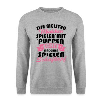Real Girls Playing Sheep Head Sheep Heads - Unisex Sweatshirt - salt & pepper - Front - Alina (178cm) & Michal (187cm)