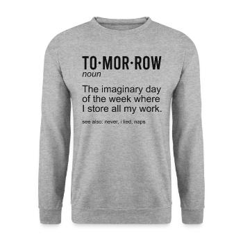 Tomorrow Noun - Unisex Sweatshirt - salt & pepper - Front - Alina (178cm) & Michal (187cm)