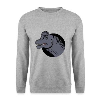 Dinosaure Brachiosaurus - Sweat-shirt Unisexe - gris chiné - Devant - Alina (178cm) & Michal (187cm)