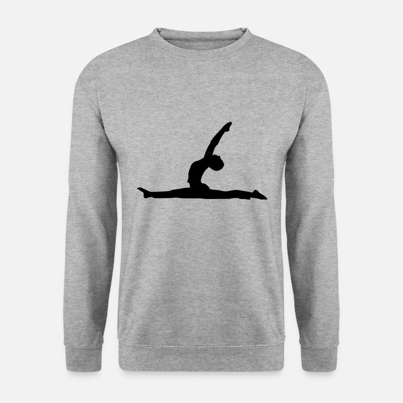 Yoga - Anjaneyasana - Unisex Pullover - Weißgrau meliert