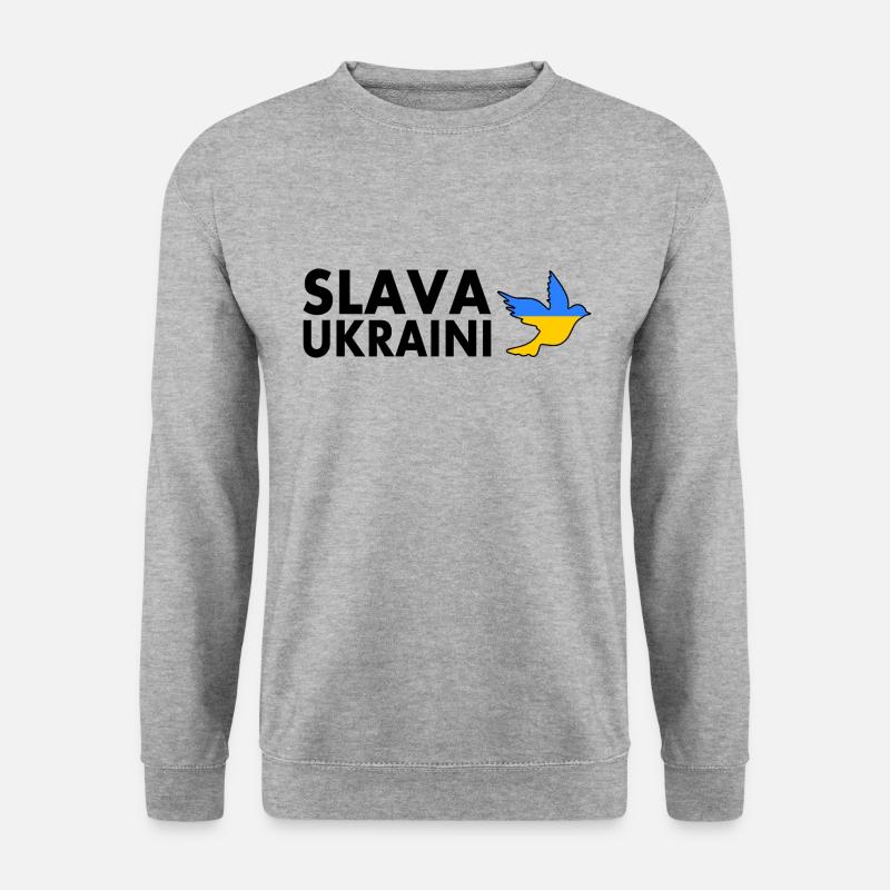 Slava ukraini - Unisex Pullover - Weißgrau meliert