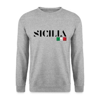 SICILE SICILIA ITALIE ITALIA VACANCES (b) - Sweat-shirt Unisexe - gris chiné - Devant - Alina (178cm) & Michal (187cm)