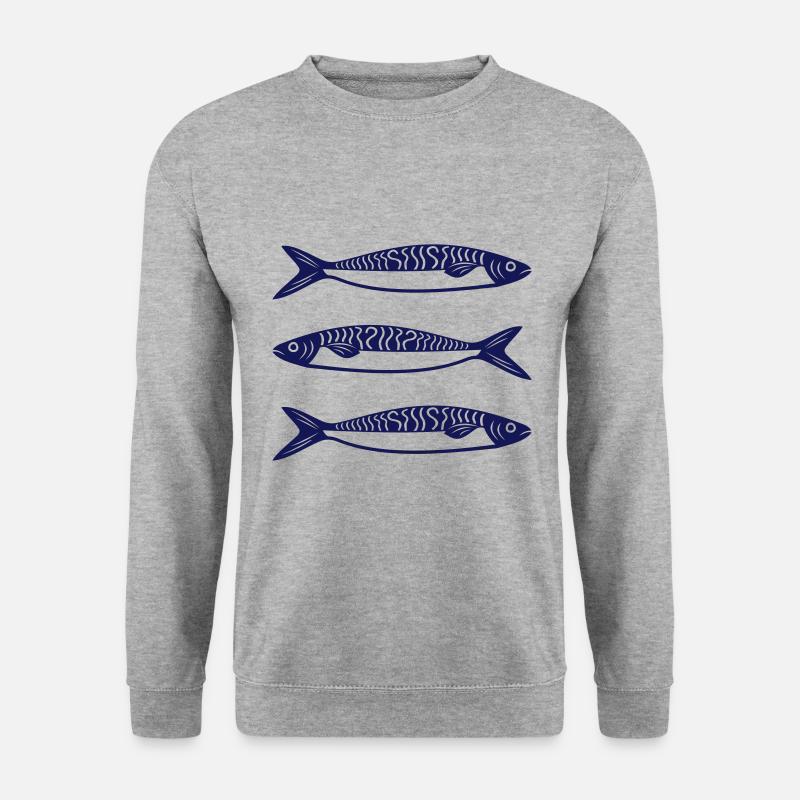 Fische - Unisex Pullover - Weißgrau meliert