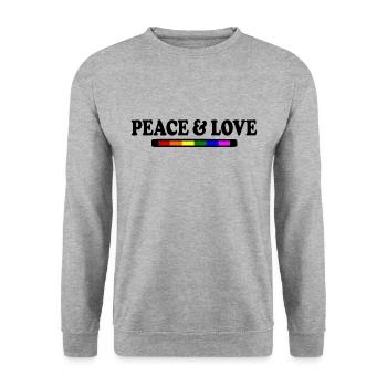 Peace and love - Unisex Sweatshirt - salt & pepper - Front - Alina (178cm) & Michal (187cm)