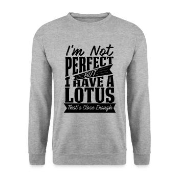 PERFEKT MIT LOTUS CAR - Unisex Pullover - Weißgrau meliert - Vorne - Alina (178cm) & Michal (187cm)