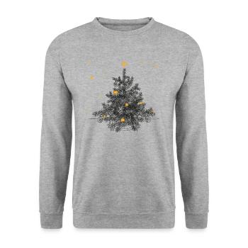 Christmas tree Christmas tree decorated - Unisex Sweatshirt - salt & pepper - Front - Alina (178cm) & Michal (187cm)