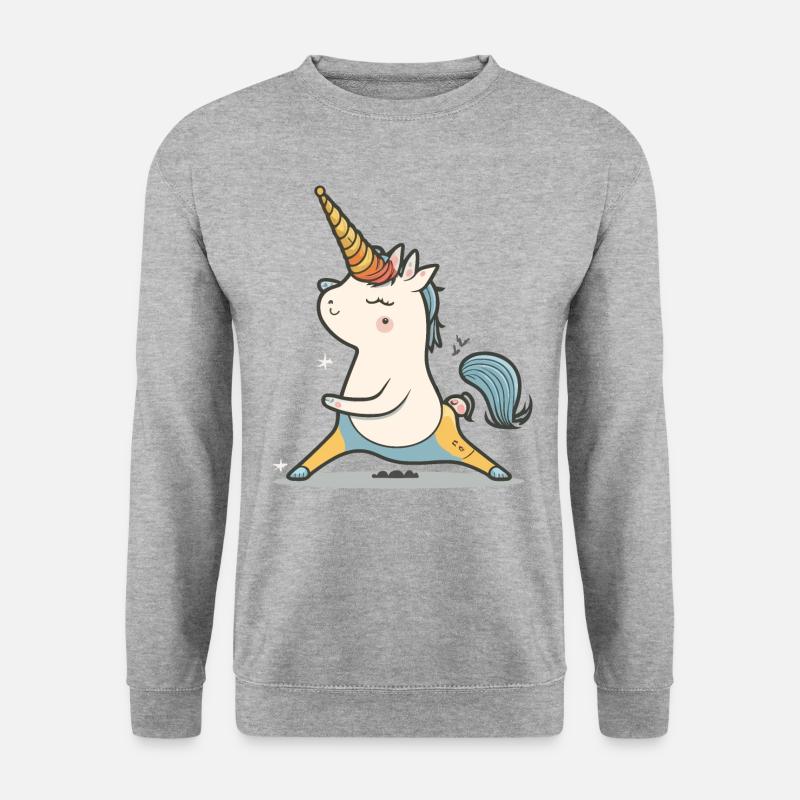 Zen-Einhorn - Unisex Pullover - Weißgrau meliert