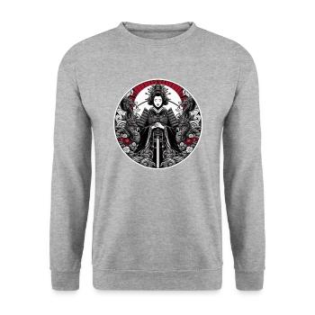 Geisha japonaiserouge - Sweat-shirt Unisexe - gris chiné - Devant - Alina (178cm) & Michal (187cm)
